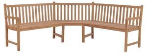 Ogrodowa ławka narożna, 185x185x90 cm, lite drewno tekowe