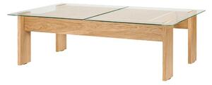 Stolik ze szklanym blatem w naturalnym kolorze 86x132 cm Naiko – noo.ma