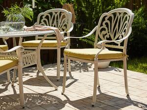 Zestaw 4 krzeseł vintage aluminium z poduszkami biały Ancona Beliani