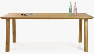 Stół jadalniany z litego drewna - zaokrąglone krawędzie, Tina 200 x 100 cm