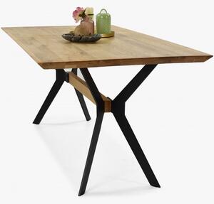 Stół jadalniany DĄB lite drewno, metalowe nogi Delta 200 x 100 cm