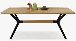 Stół jadalniany DĄB lite drewno, metalowe nogi New YORK 180 x 90 cm