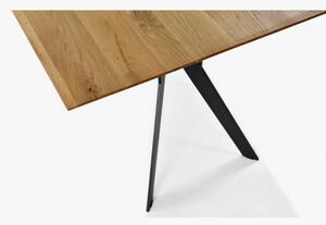 Stół jadalniany DĄB lite drewno, metalowe nogi Delta 160 x 90 cm