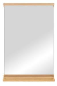 Lustro z półką z drewnianą ramą ścienne 50x75 cm Lun – noo.ma