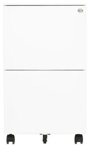 Mobilna szafka kartotekowa, biała, 39x45x67 cm, stalowa