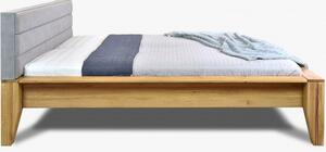 Łóżko z litego dębu - tapicerowane wezgłowie, Torino 180 x 200 cm