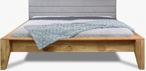 Łóżko z litego dębu - tapicerowane wezgłowie, Torino 180 x 200 cm