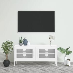 Szafka pod telewizor, biała, 105x35x50 cm, stalowa
