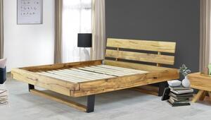 Nowoczesne łóżko z litego dębu na nogach, Laura 160 x 200 cm