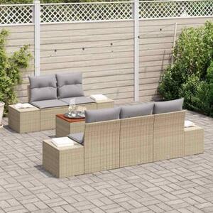 Zestaw Mebli Ogrodowych Komplet Wypoczynkowy 6-Częściowy Rattan Na Taras Balkon Ogród