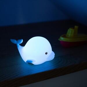 Lampka nocna dla dzieci bezprzewodowa RGBW niebieska delfin LED 1W Mary's