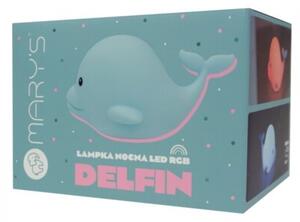 Lampka nocna dla dzieci bezprzewodowa RGBW niebieska delfin LED 1W Mary's