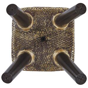 Doniczka kwadratowa złota magnezjum czarne nogi drewniane 22x22x18 cm Evreti Beliani