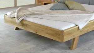 Łóżko z litego drewna - tapicerowane wezgłowie szare Marina 160 x 200 cm