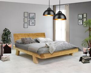 Łóżko z drewnianych bali MIA świerk, zaokrąglone narożniki 160 x 200 cm