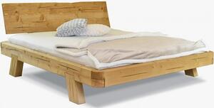Łóżko z drewnianych bali MIA świerk, zaokrąglone narożniki 180 x 200 cm