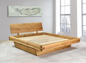 Łóżko dębowe z belek, naturalne, Matus 180 x 200 cm