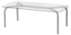 Stolik ze szklanym blatem w kolorze srebra 60x110 cm Uku – noo.ma