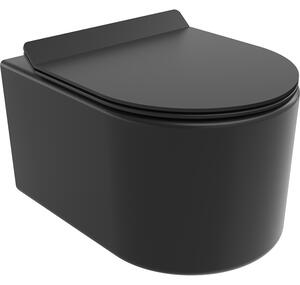 Mexen Sofia miska wc Rimless z deską wolnoopadającą slim, duroplast, czarna mat - 30540185