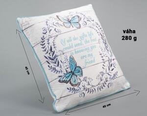 Poduszka dekoracyjna Motyl niebieski, 40 x 40 cm
