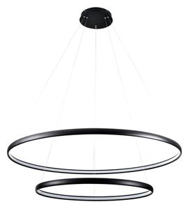 Lampa wisząca LED 2 okręgi czarna CARLO