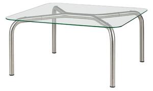 Stolik ze szklanym blatem w kolorze srebra 60x80 cm Uku – noo.ma