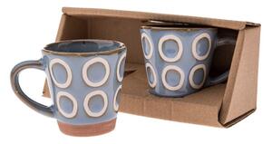 Niebieskie kubki zestaw 2 szt. na espresso ceramiczne 100 ml Rings – Dakls