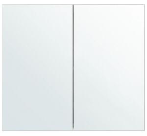 Szafka łazienkowa dwudrzwiowa wisząca dwie półki biała 80x70 cm Navarra Beliani