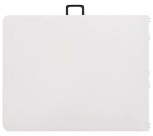 Składany stół ogrodowy z 2 ławkami, 180 cm, stal i hdpe, biały