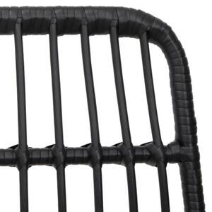 Krzesła ogrodowe, 2 szt., czarne, 48x62x84 cm, rattan pe