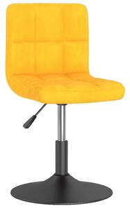 Obrotowe krzesła stołowe, 6 szt., żółte, obite aksamitem