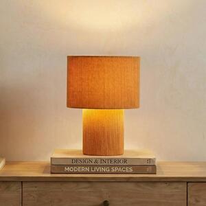 Lampa stołowa Jone Lindby, brązowy / rdzawy, salon / jadalnia, tkanina / materiał / jedwab, nowoczesny
