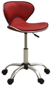 Krzesło biurowe, winna czerwień, obite sztuczną skórą