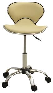 Krzesło biurowe, kremowe, obite sztuczną skórą