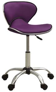 Krzesło biurowe, fioletowe, obite sztuczną skórą