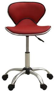 Krzesło biurowe, winna czerwień, obite sztuczną skórą