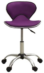 Krzesło biurowe, fioletowe, obite sztuczną skórą