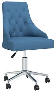 Obrotowe krzesło stołowe, niebieskie, tapicerowane tkaniną