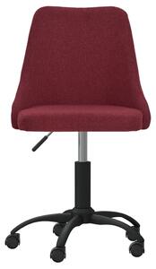 Obrotowe krzesło biurowe, winna czerwień, tapicerowane tkaniną