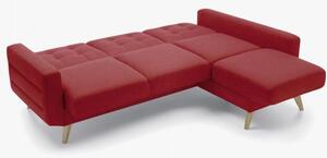 Sofa narożna - tkanina AquaClean, bordowa Skandynawski design Voss