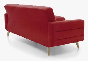 Sofa narożna - tkanina AquaClean, bordowa Skandynawski design Voss