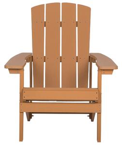 Krzesło imitacja drewna ogrodowe na ganek z podłokietnikami i podnóżkiem Adirondack Beliani