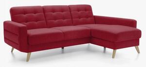 Sofa narożna - tkanina AquaClean, bordowa Skandynawski design BODO