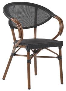 Zestaw ogrodowy aluminium 80 cm stół i 4 krzesła czarny Caspri Beliani