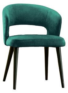 Krzesło drewniane Luna z tapicerowanym siedziskiem - ciemny zielony Monolith 37 / czarne nogi