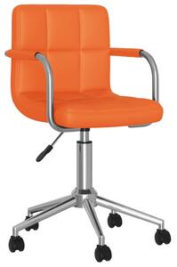 Obrotowe krzesło biurowe, pomarańczowe, sztuczna skóra