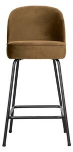 Musztardowy aksamitny hoker (wysokość siedziska 64 cm) Vogue – WOOOD