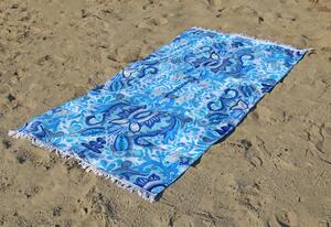 Happiness Ręcznik plażowy YOGI, 100x180 cm, niebieski
