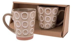 Jasnobrązowe kubki zestaw 2 szt. ceramiczne 380 ml Rings – Dakls
