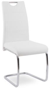 Krzesło Tapicerowane do Jadalni Ekoskóra K211 Białe Chrom